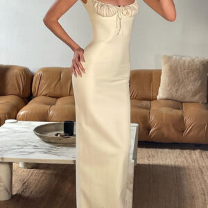 White Strapless Bust Maxi Dress