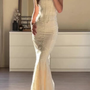 Sexy Embroidered Strapless Butt-covering Two-piece Dress