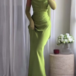Elegant Pleated Suspender Maxi Dress