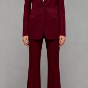 Power Of Earth Burgundy Sculpted 2-Piece Suit